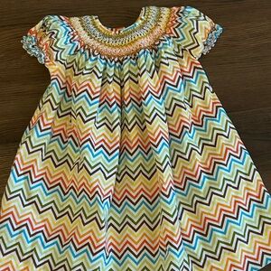Colorful Chevron Kids Casual Dress